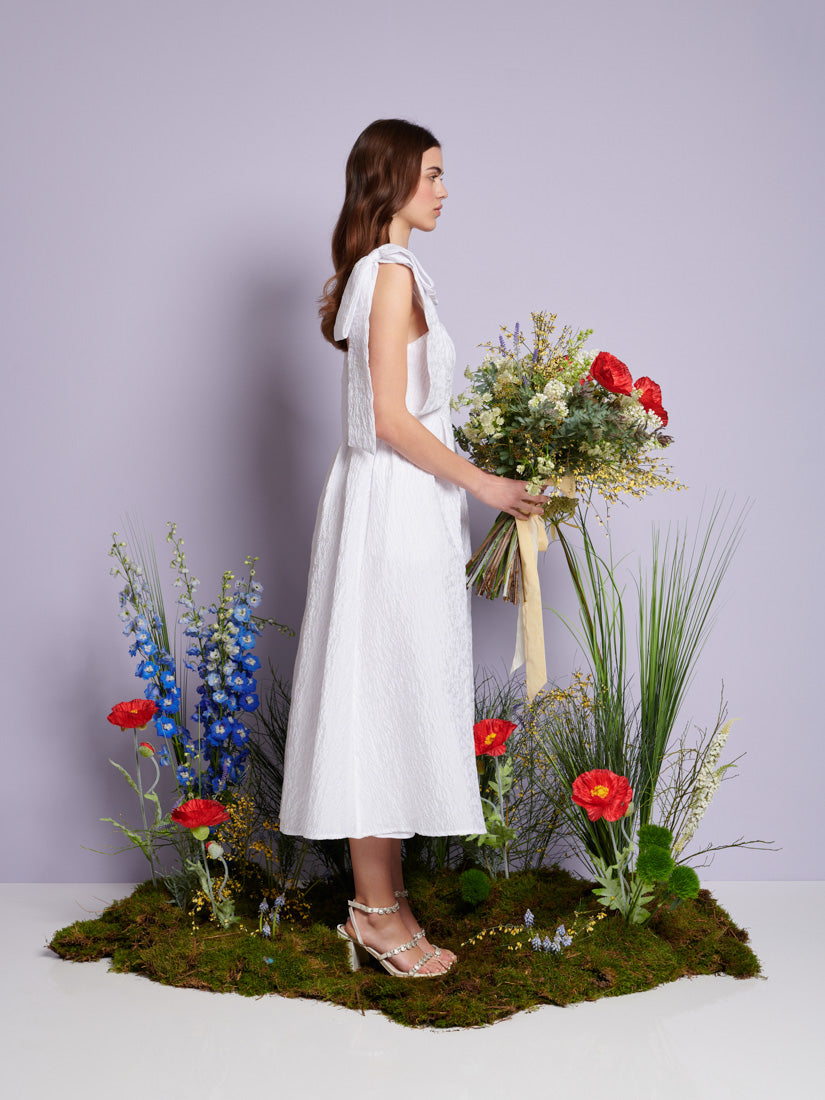 DREAM Prairie Bow Jacquard Midi Dress