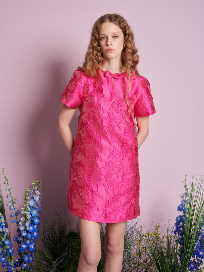 Foxglove Jacquard Mini Dress