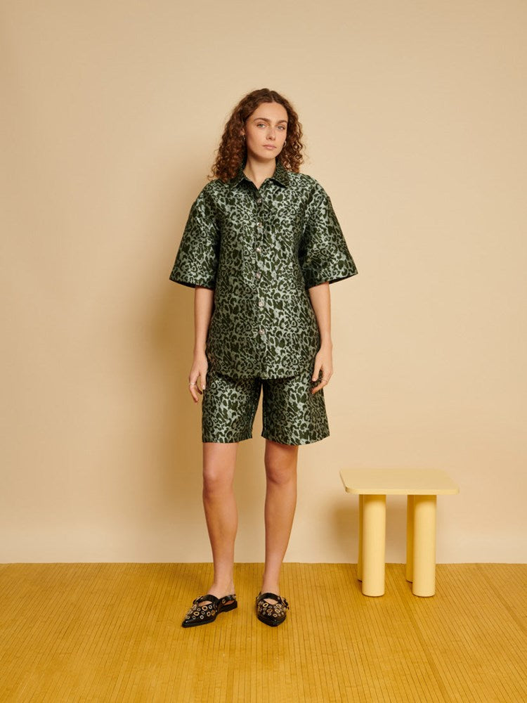 Ghospell Ebba Leopard Shirt