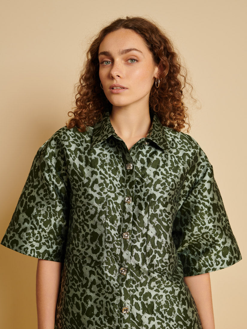 Ghospell Ebba Leopard Shirt