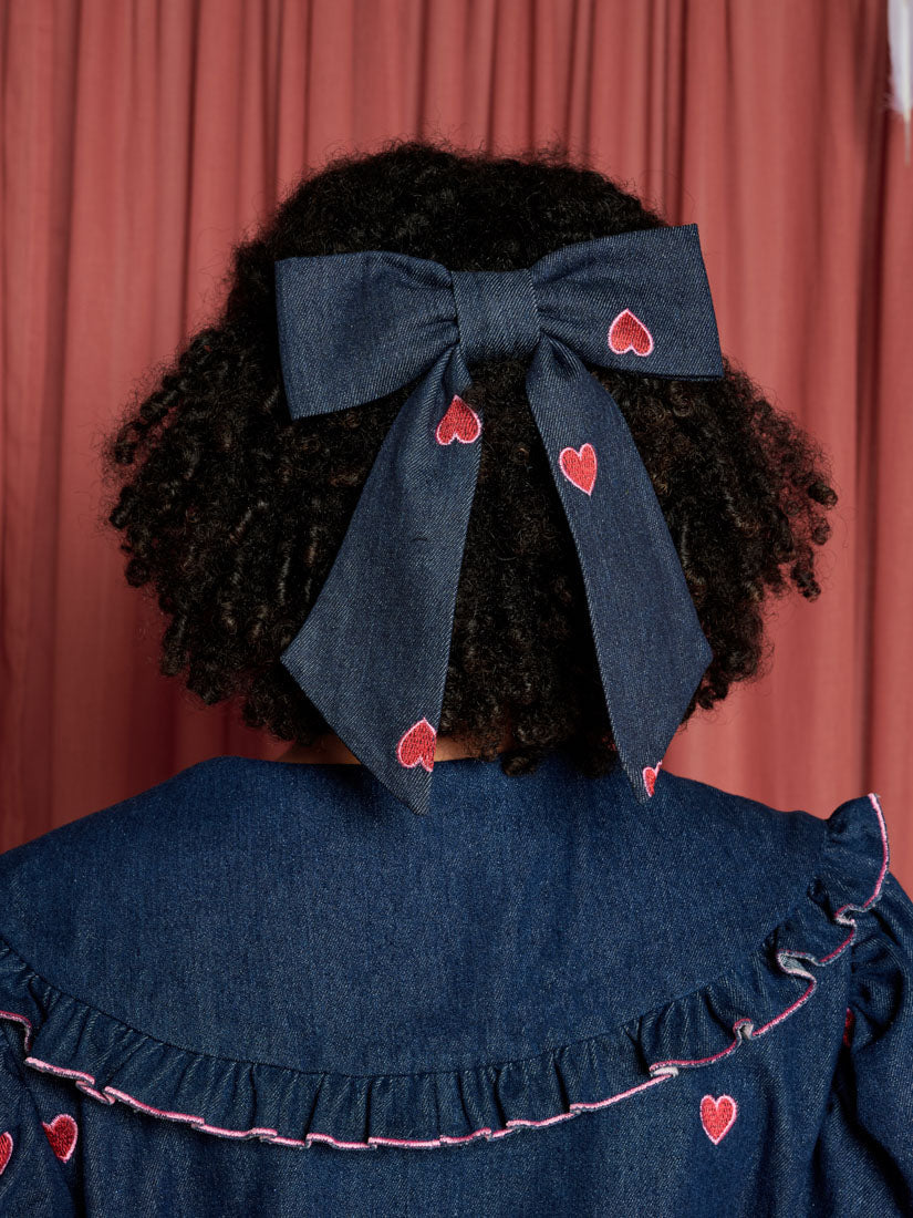 Perfect Match Denim Hair Bow