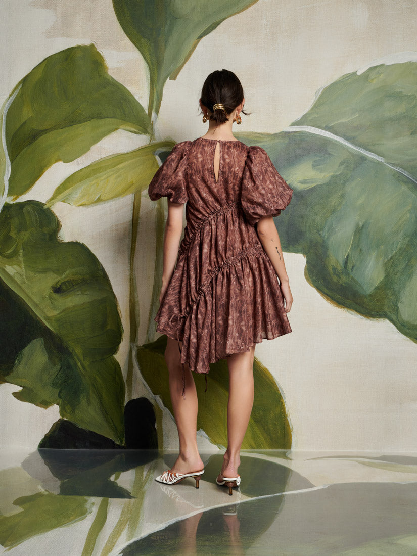 Ghospell Dare Printed Ruched Dress