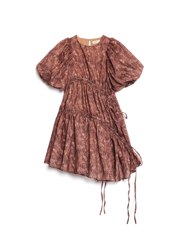 Ghospell Dare Printed Ruched Dress