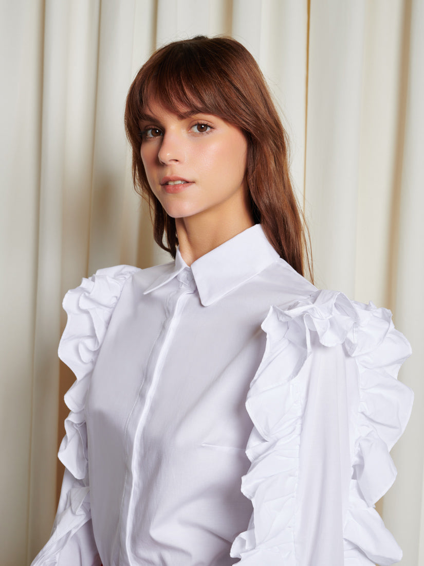 Ghospell Melissa Ruffled Shirt