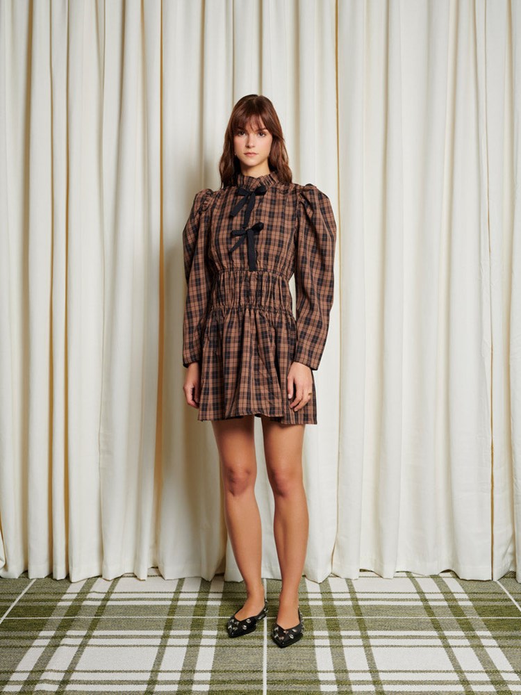 Ghospell Kyla Check Mini Dress