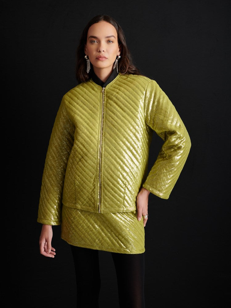 Ghospell Xyla Padded Sequin Jacket