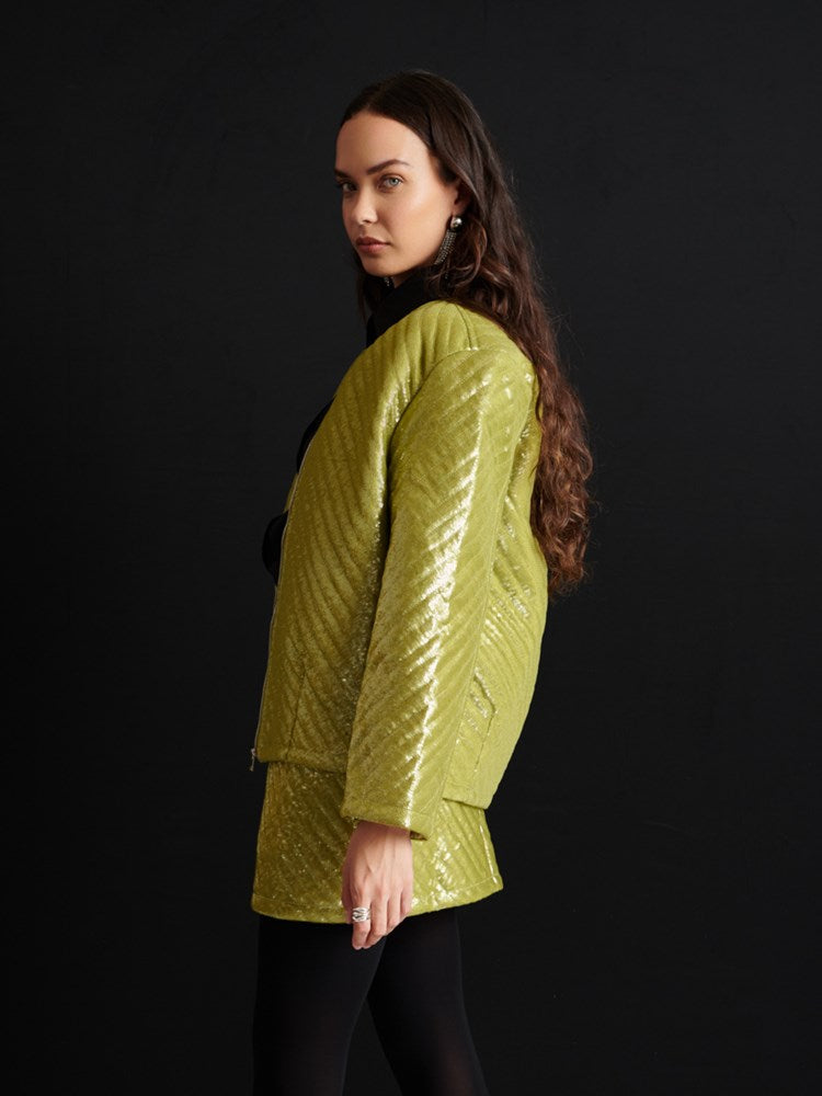 Ghospell Xyla Padded Sequin Jacket