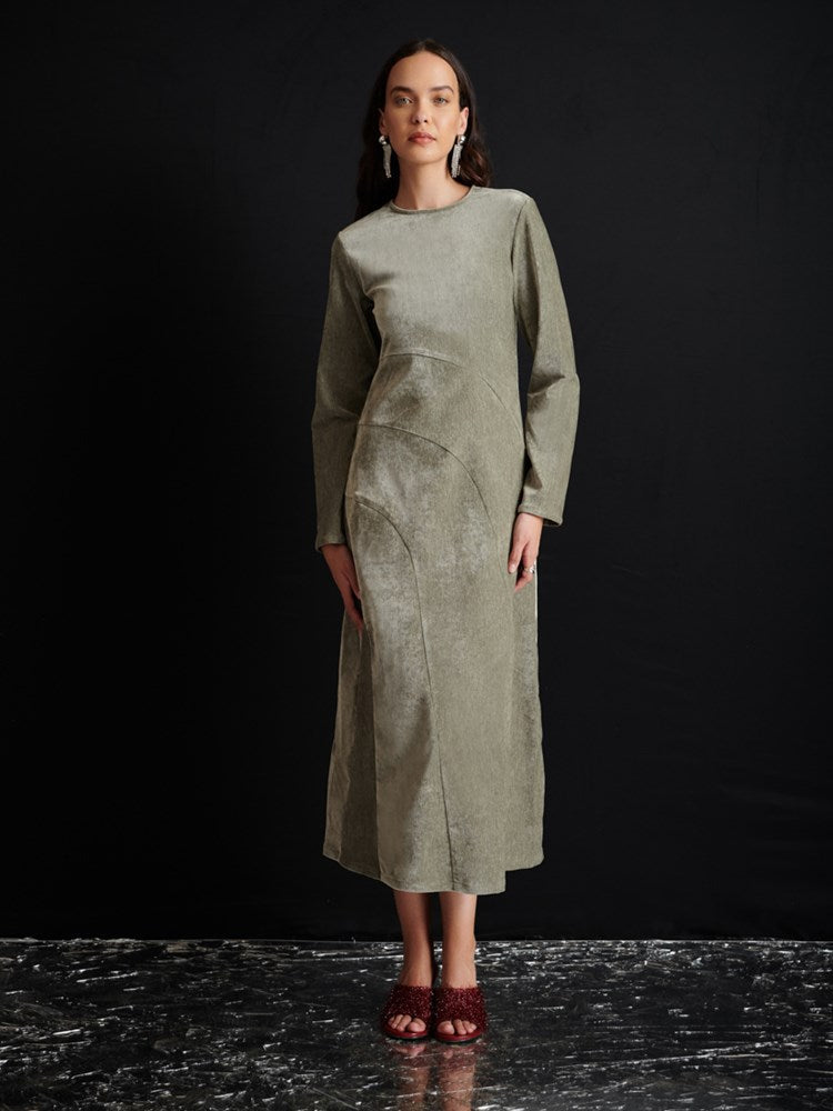 Ghospell Maude Velvet Midi Dress