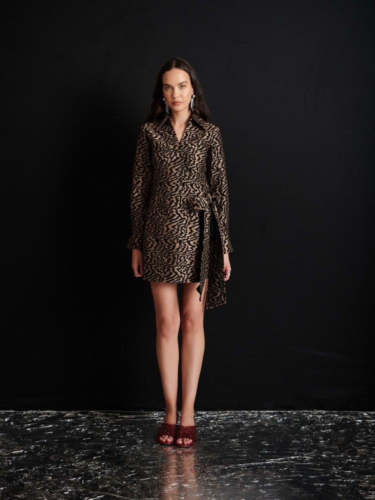 Ghospell Phoebe Jacquard Mini Dress