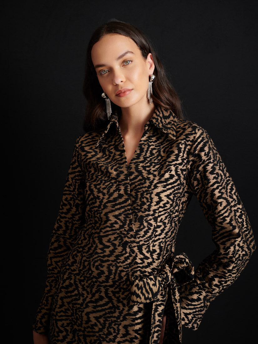 Ghospell Phoebe Jacquard Mini Dress