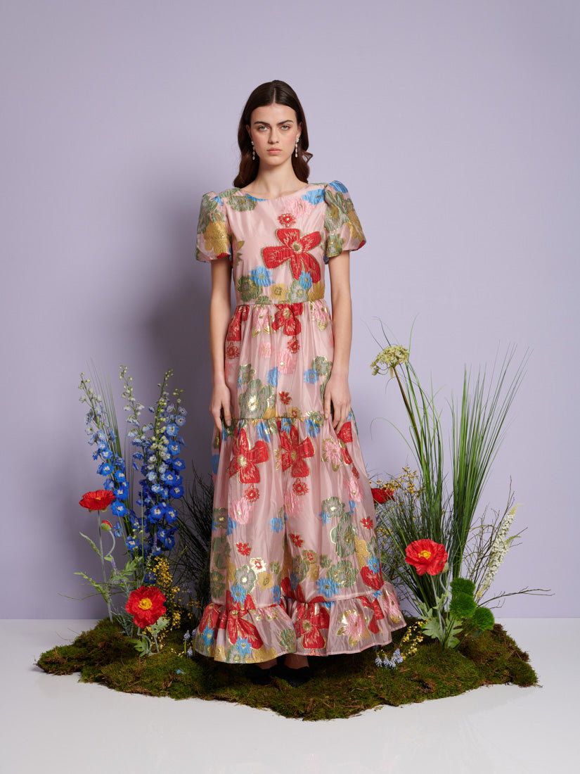 DREAM Camellia Jacquard Maxi Dress